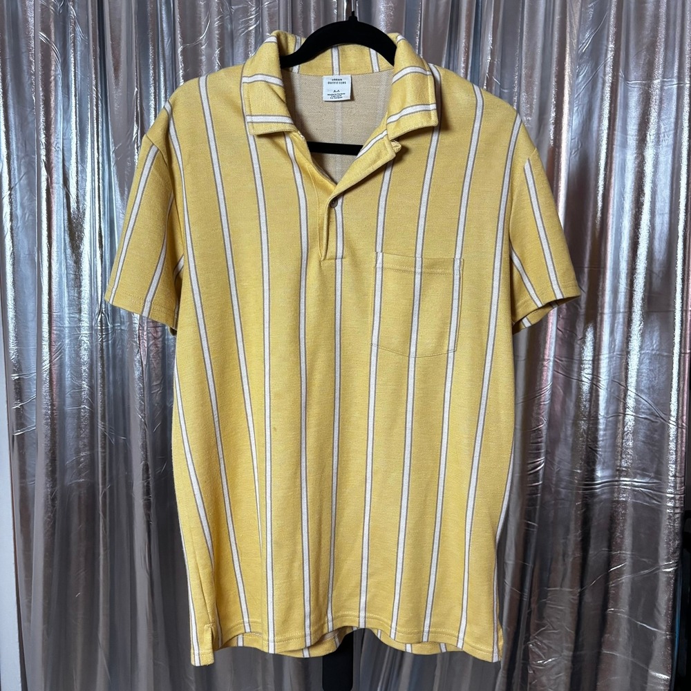 Urban Outfitters Yellow Striped Polo Shirt